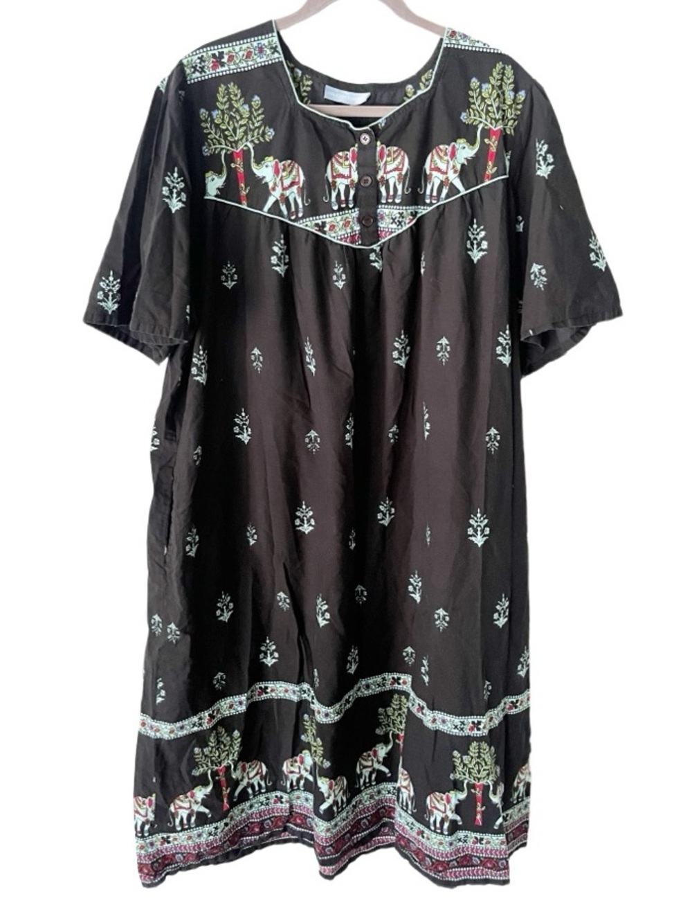 Only Necessities Elephant Bohemian MuuMuu Size 3X Elegant Lounge Festival Boho